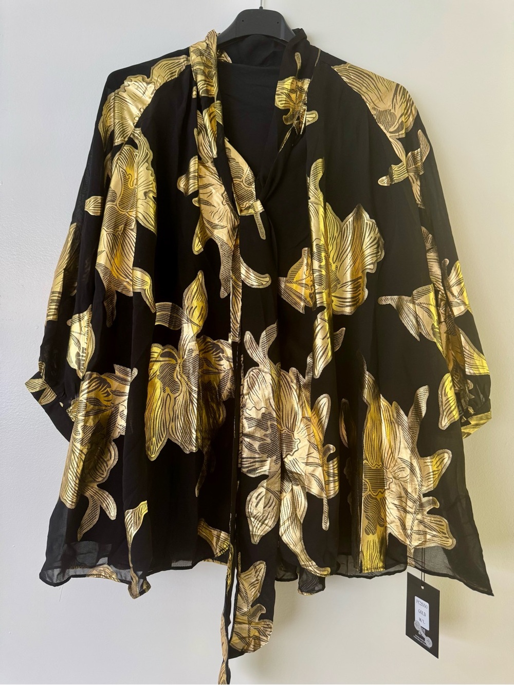 Beulah Black and Gold Floral Blouse